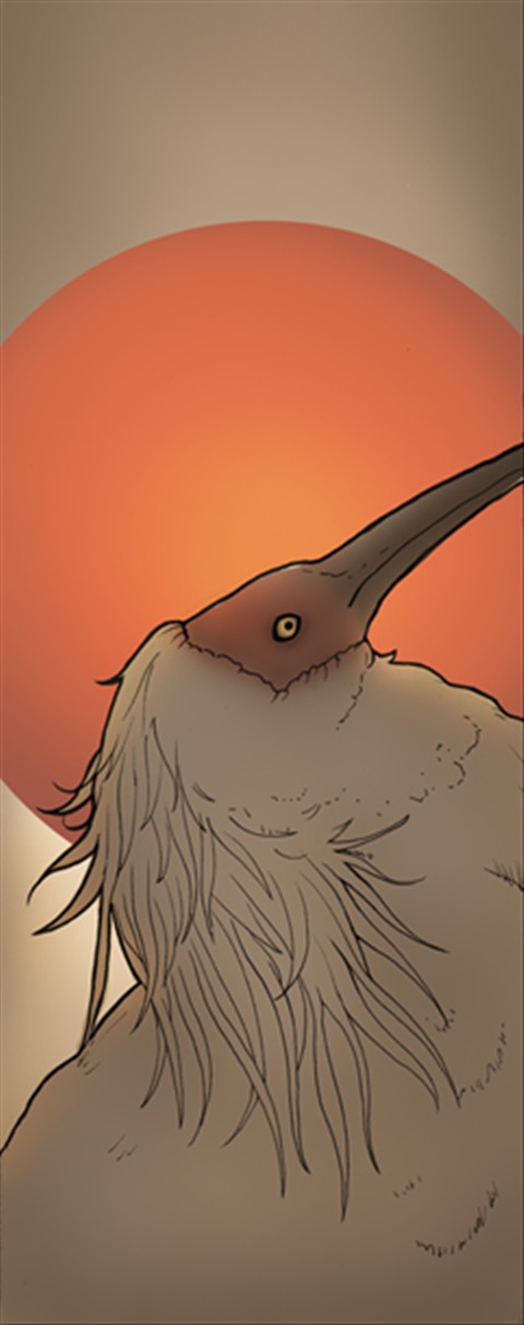 Crested Ibis Painting WIP 02